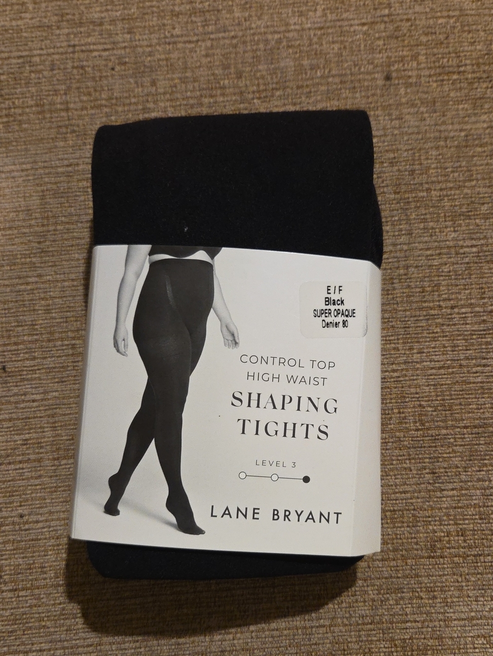 Lane Bryant Black High Waist, Control Top Shaping Tights, Size E/F, NWT